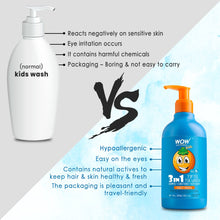 Load image into Gallery viewer, WOW Skin Science Kids Tip to Toe Wash - Shampoo - Conditioner - Body Wash - No Sulphates & Parabens - Sweet Orange - 300 ml