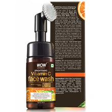 Load image into Gallery viewer, WOW Skin Science Brightening Vitamin C Foaming Face Wash with Built-In Face Brush for Deep Cleansing - No Parabens, Sulphate, Silicones & Color - 100 ml